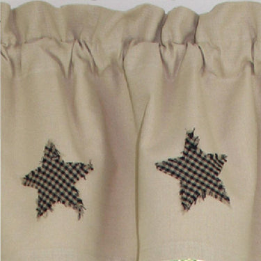 Rough Edge Star Black Valance VL248011 - The Fox Decor